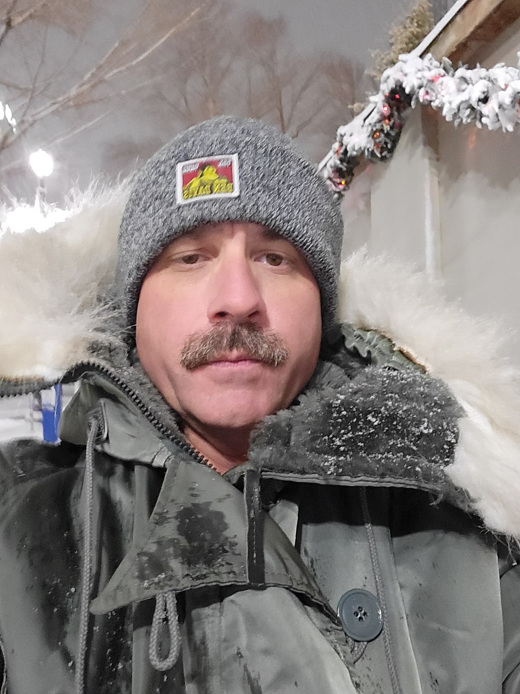 Michael McNeil on a winter out-of-state assignment